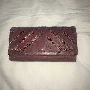 Fossil wallet in Cabernet